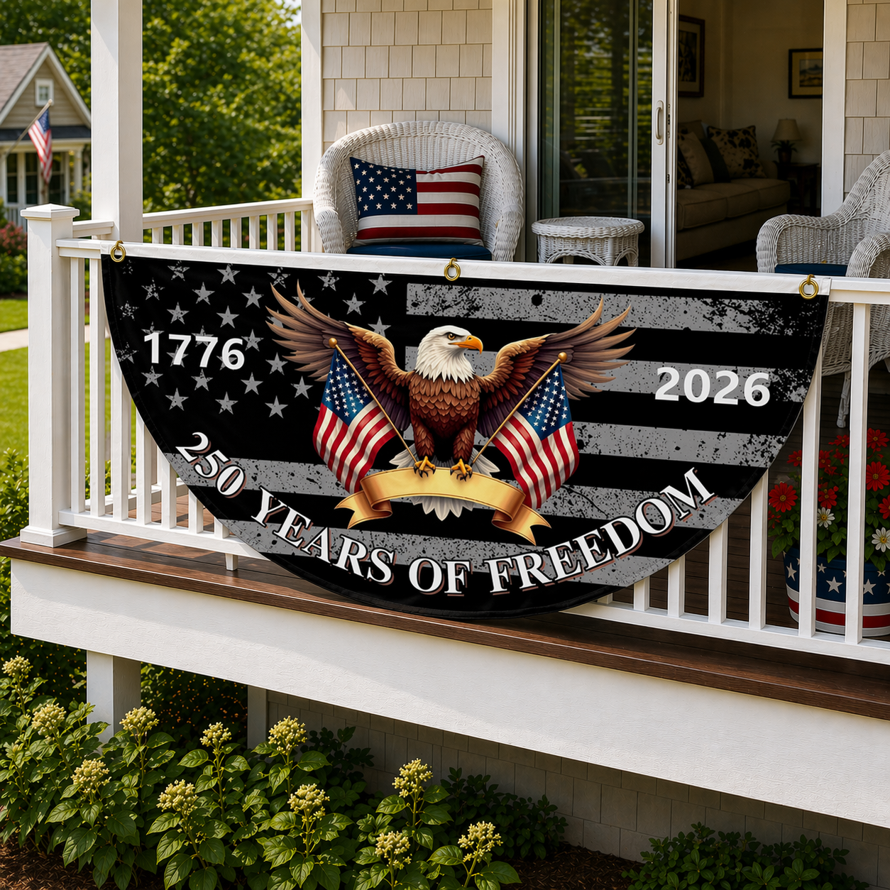 🎉 Celebrate USA’s 250th – Patriotic Half Round Banner 🦅