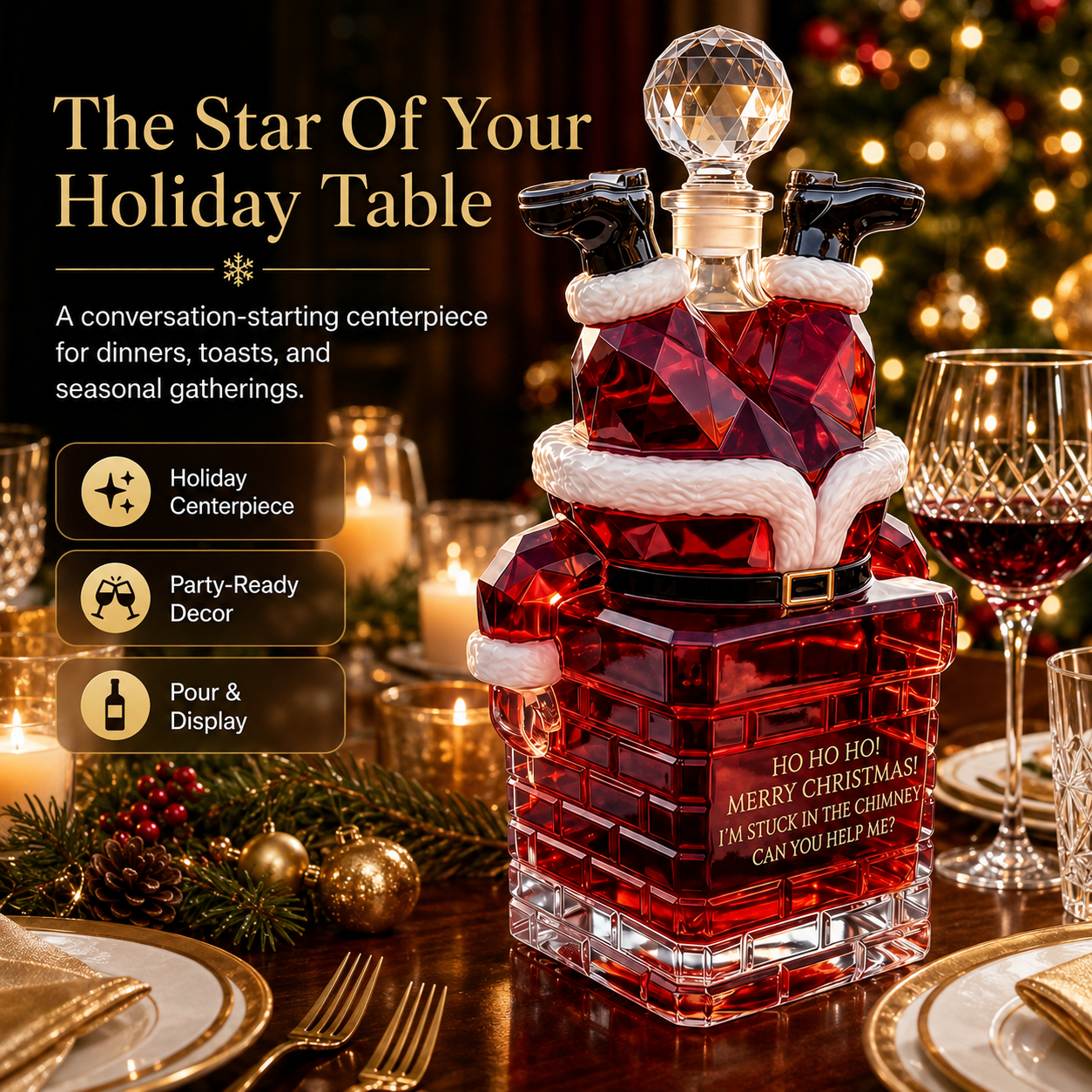🎅 2026 Christmas Gift 70% Off--💥 Pre-order: 70% Off – Santa Stuck in the Chimney Whiskey Bottle