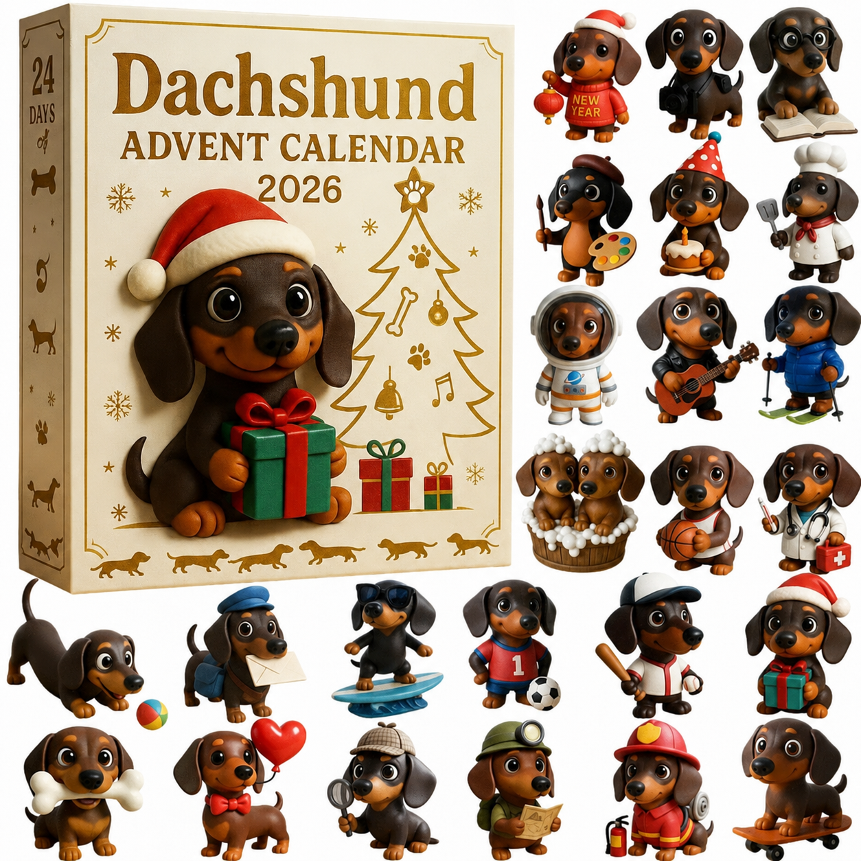 🔥Last Day 50% OFF 🎄🐾 2026 Dachshund Advent Calendar 🐶✨