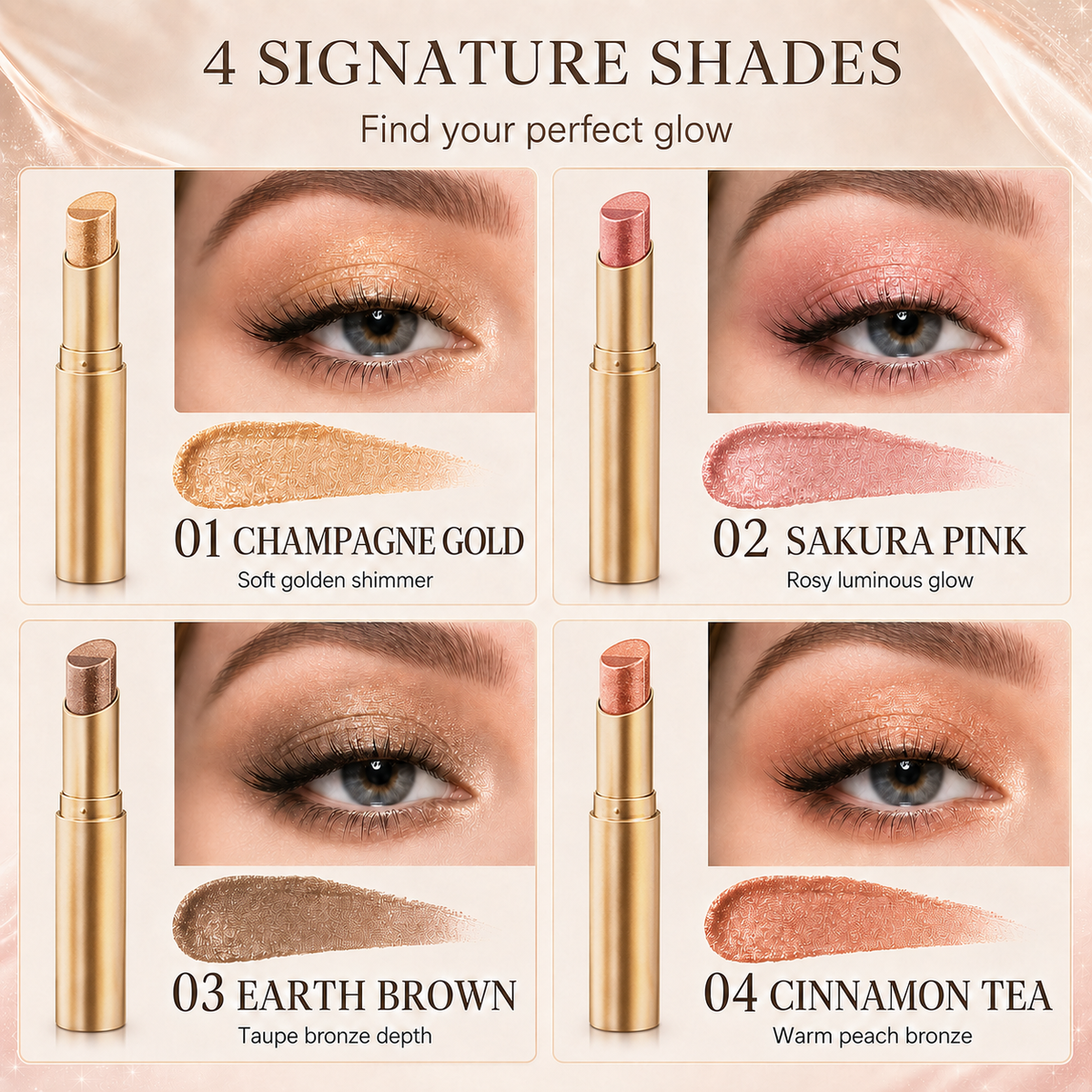 ✨ Tri-Color Gradient Eyeshadow Stick