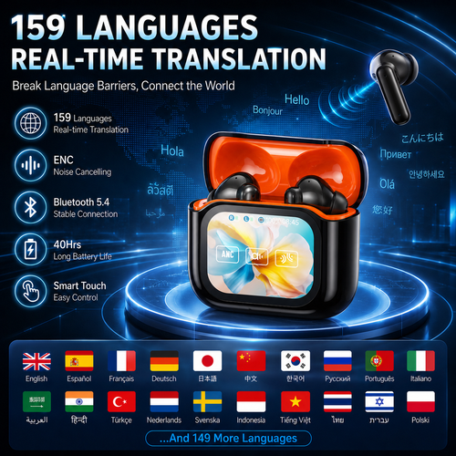 🔥LAST DAY 50% OFF 🌎2026 New Bluetooth Wireless Noise-Canceling Translation Earbuds