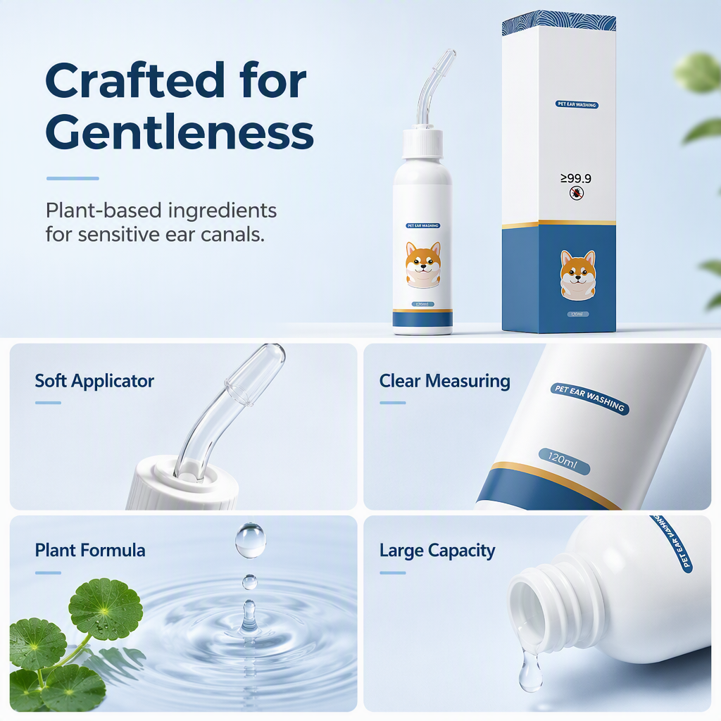 🐶🐱 Pet Ear Cleaner – Gentle Ear Cleaning & Itch Relief for Dogs & Cats