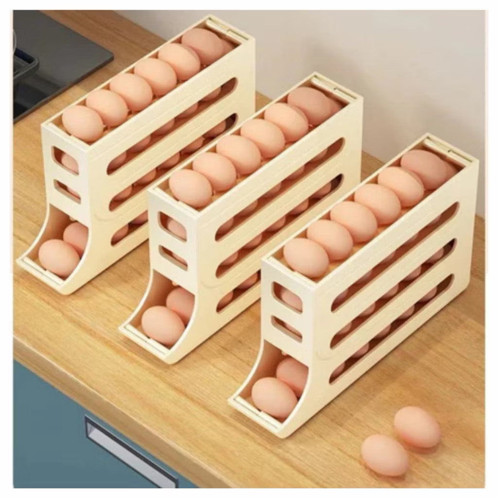 Porta Ovos 4 Andares Deslizante – Organize sua Geladeira  🥚✨