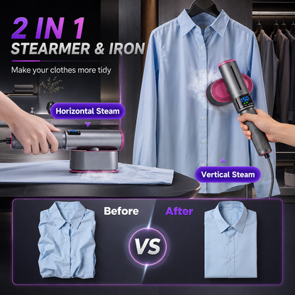 2-in-1 Portable Steam Iron & Garment Steamer – Compact, Powerful & Travel-Friendly