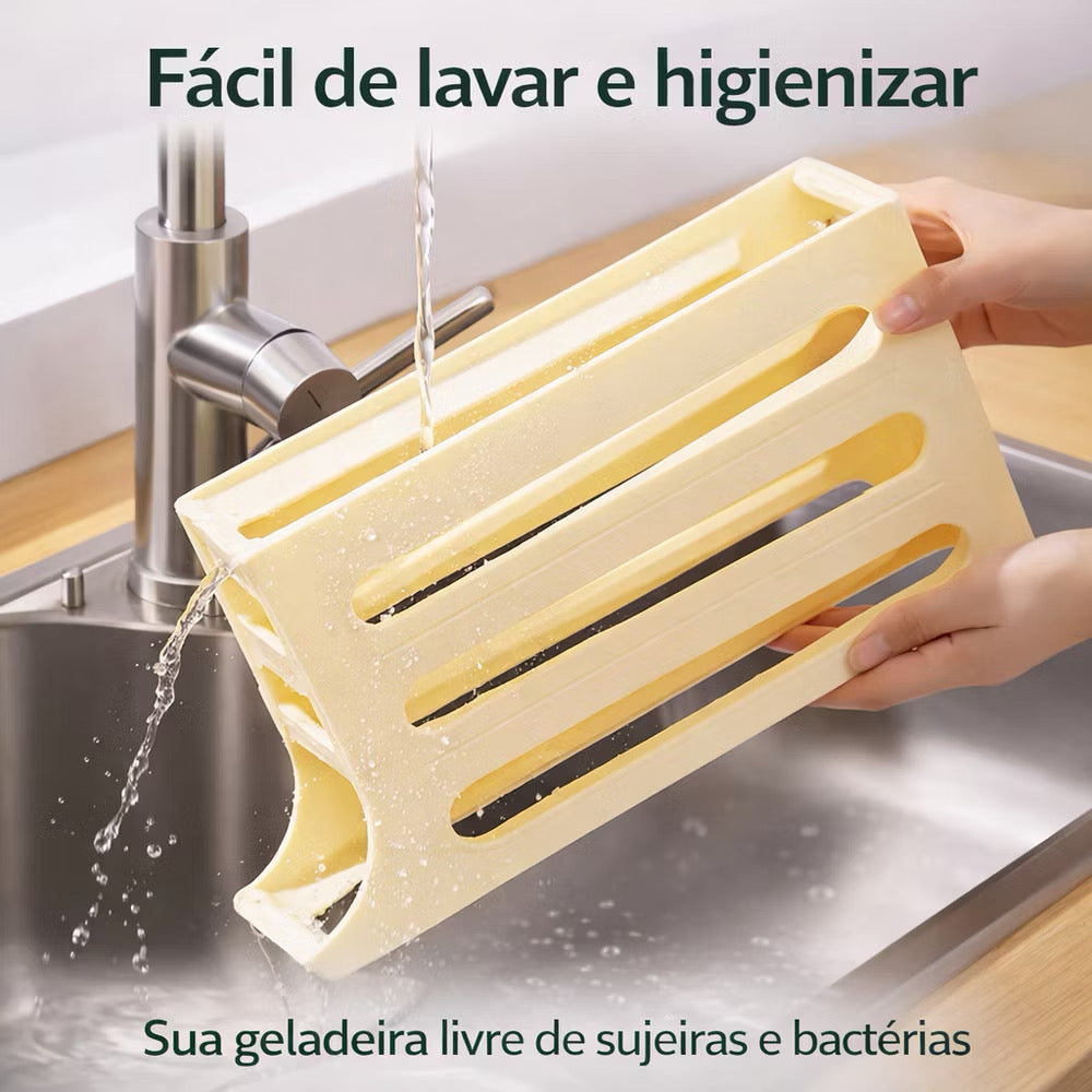 Porta Ovos 4 Andares Deslizante – Organize sua Geladeira  🥚✨