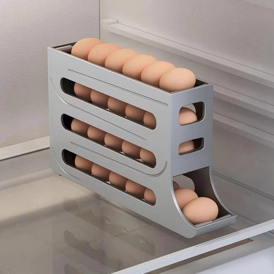 Porta Ovos 4 Andares Deslizante – Organize sua Geladeira  🥚✨