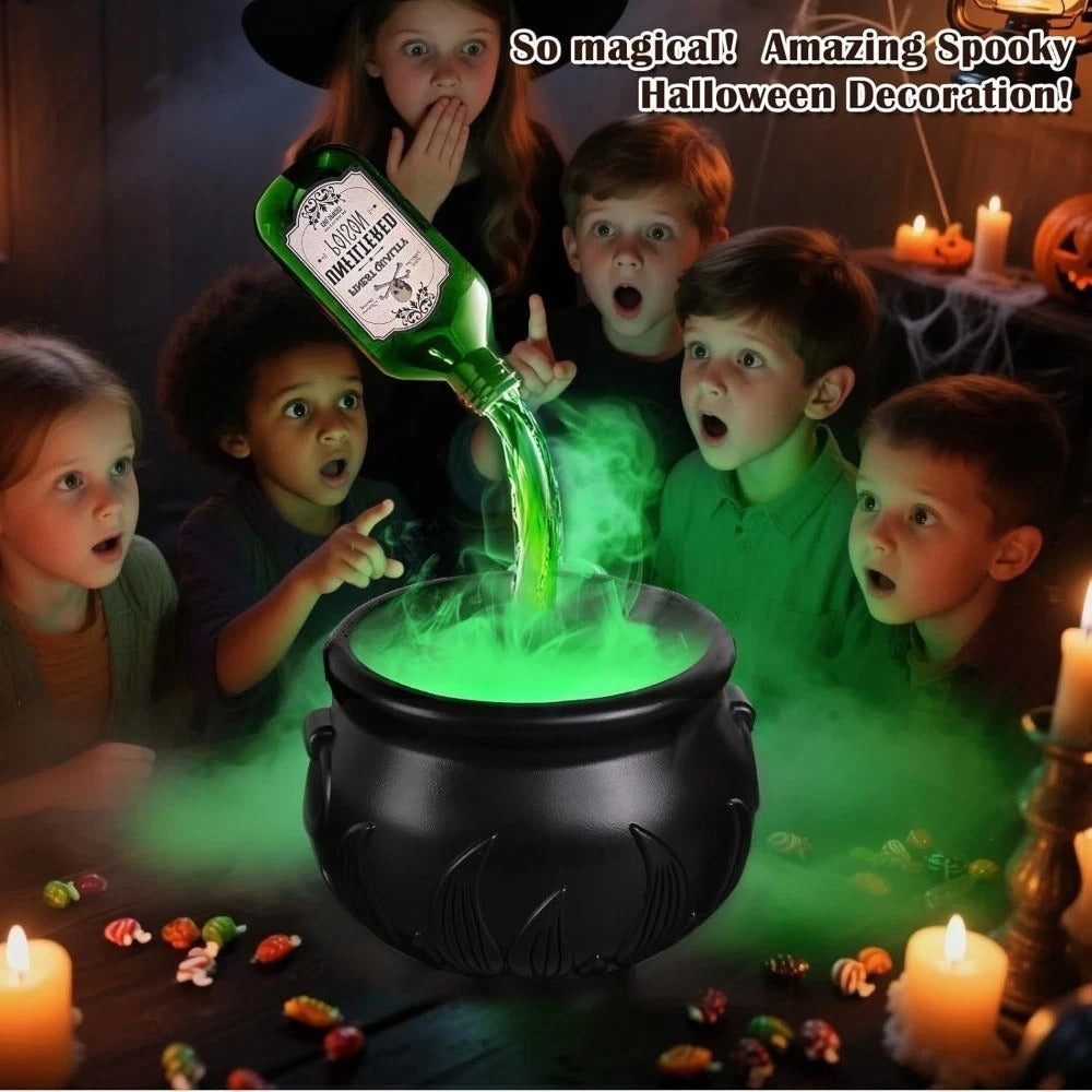 Witch Cauldron with LED Light & Fog Mist Maker