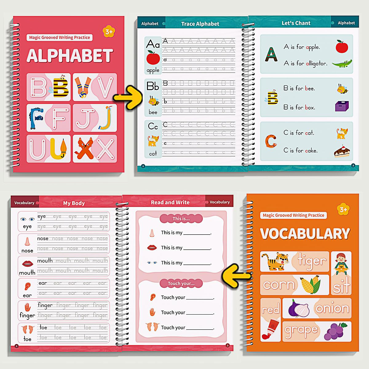 Reusable Magic Handwriting Practice Copybook Set