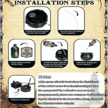 Witch Cauldron with LED Light & Fog Mist Maker