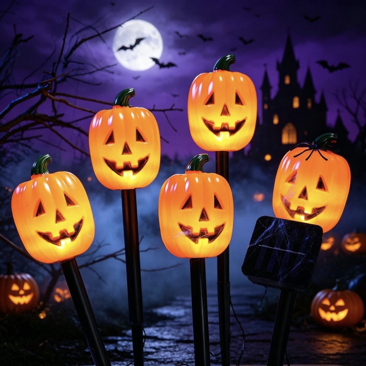 Long Pumpkin Halloween Pathway Lights