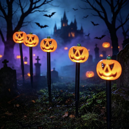 🎃 Solar Halloween Pathway Lights – Pumpkin, Ghost & Eyeball Garden Stakes