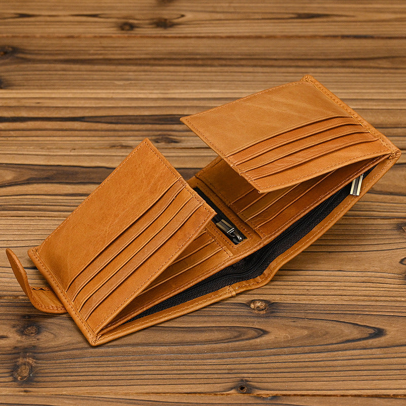 💼Top-Grain Leather Wallet for Men & Women – Bi-Fold / Tri-Fold with Coin Pocket & Multiple Card Slots