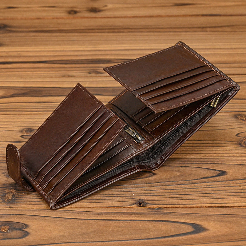 💼Top-Grain Leather Wallet for Men & Women – Bi-Fold / Tri-Fold with Coin Pocket & Multiple Card Slots