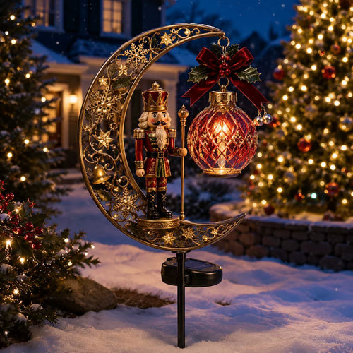 🌙✨ Christmas Crescent Moon Solar Garden Light – Create a Magical Holiday Glow 🎄