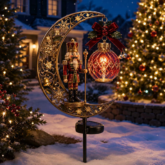 🌙✨ Christmas Crescent Moon Solar Garden Light – Create a Magical Holiday Glow 🎄