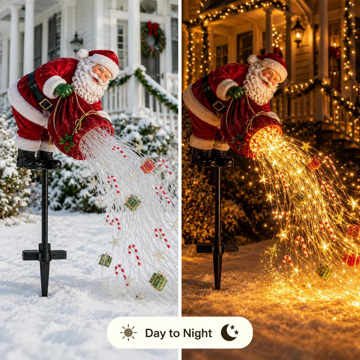 🎅 Santa’s Magic Pour – Flowing LED Christmas Garden Light | 49% OFF 🎄✨