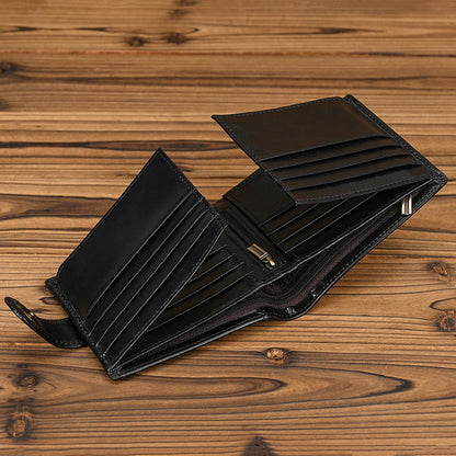 💼Top-Grain Leather Wallet for Men & Women – Bi-Fold / Tri-Fold with Coin Pocket & Multiple Card Slots