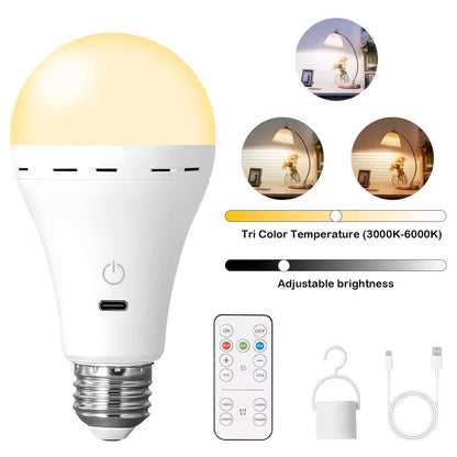 Portable Rechargeable LED Camping Light Bulb with Remote Control