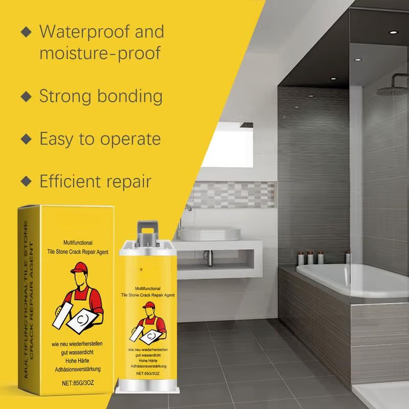 🔥🛠️Quick-Drying Tile Repair Glue - Complete Tool Kit for DIY – Fix Cracks Permanently in Minutes!✨