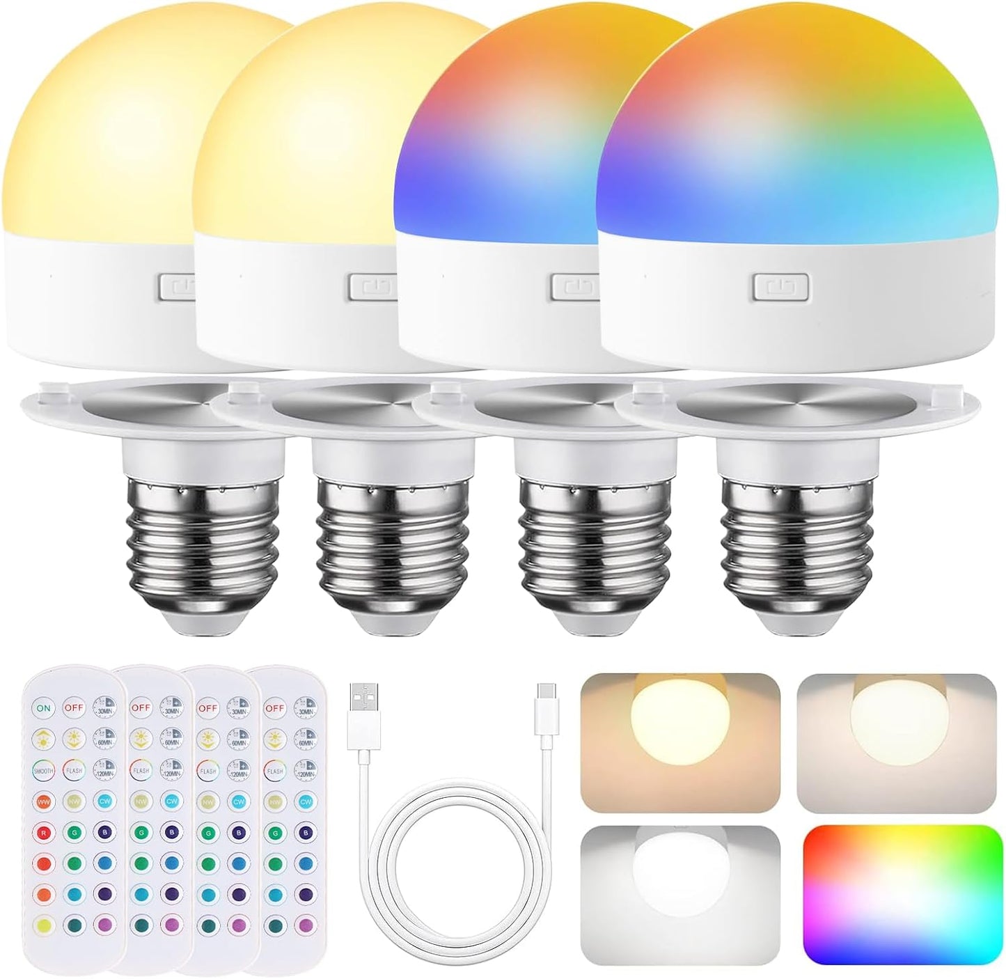 Portable Rechargeable LED Camping Light Bulb with Remote Control
