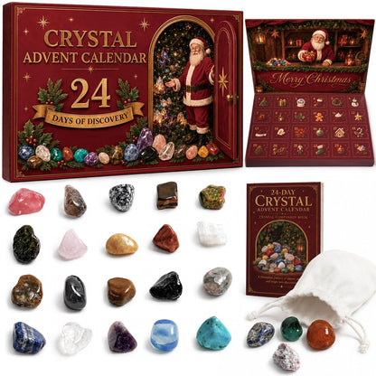 Christmas Crystal Advent Calendar 2026 - 24 Healing Crystals Countdown Box 🎁