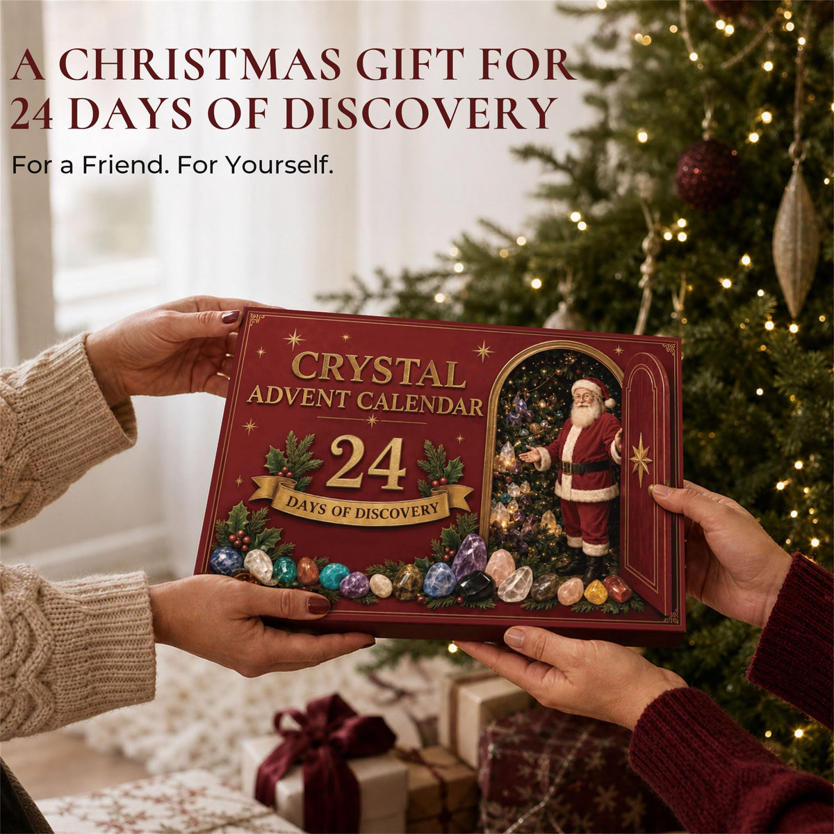 Christmas Crystal Advent Calendar 2026 - 24 Healing Crystals Countdown Box 🎁