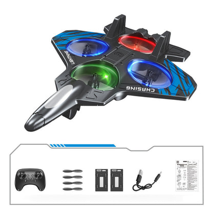 ✈️ 360° Stunt RC Drone Fighter: Flip, Glow & Fly Anywhere