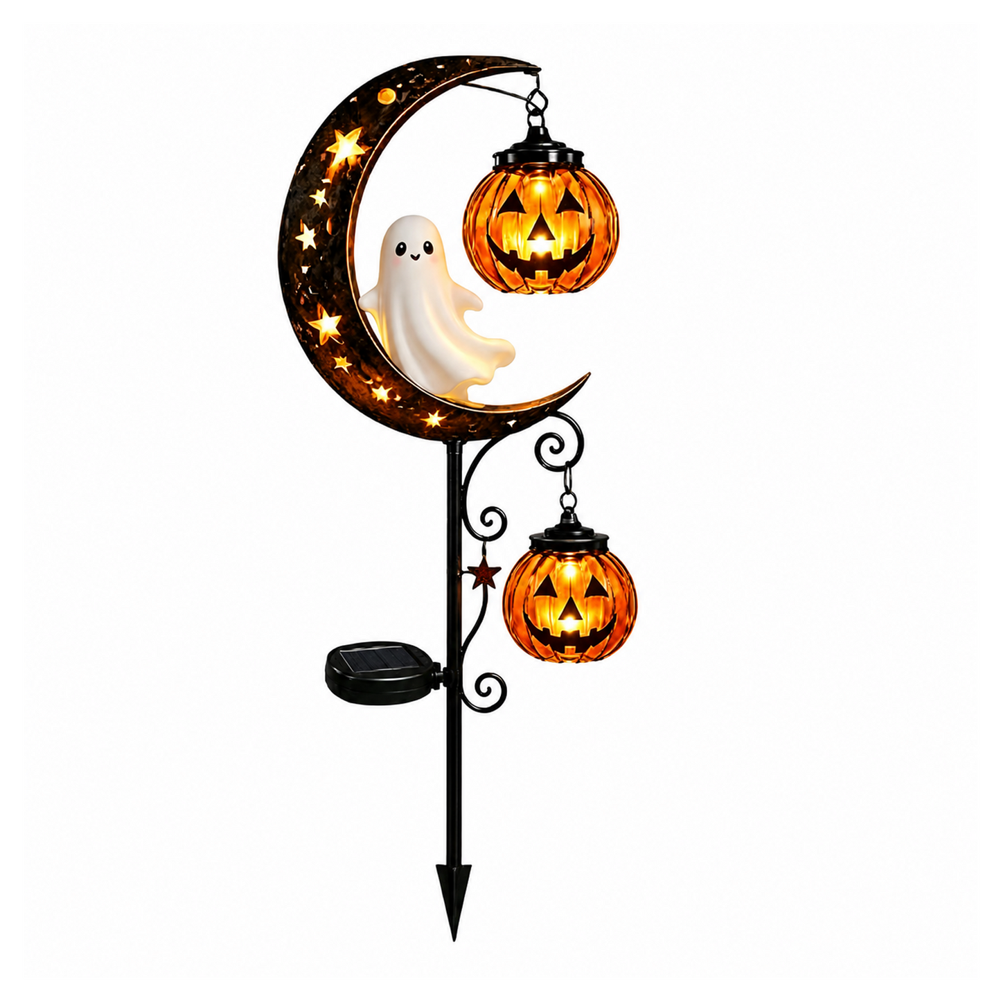 🎃 Halloween Pumpkin Moon Garden Stake Light