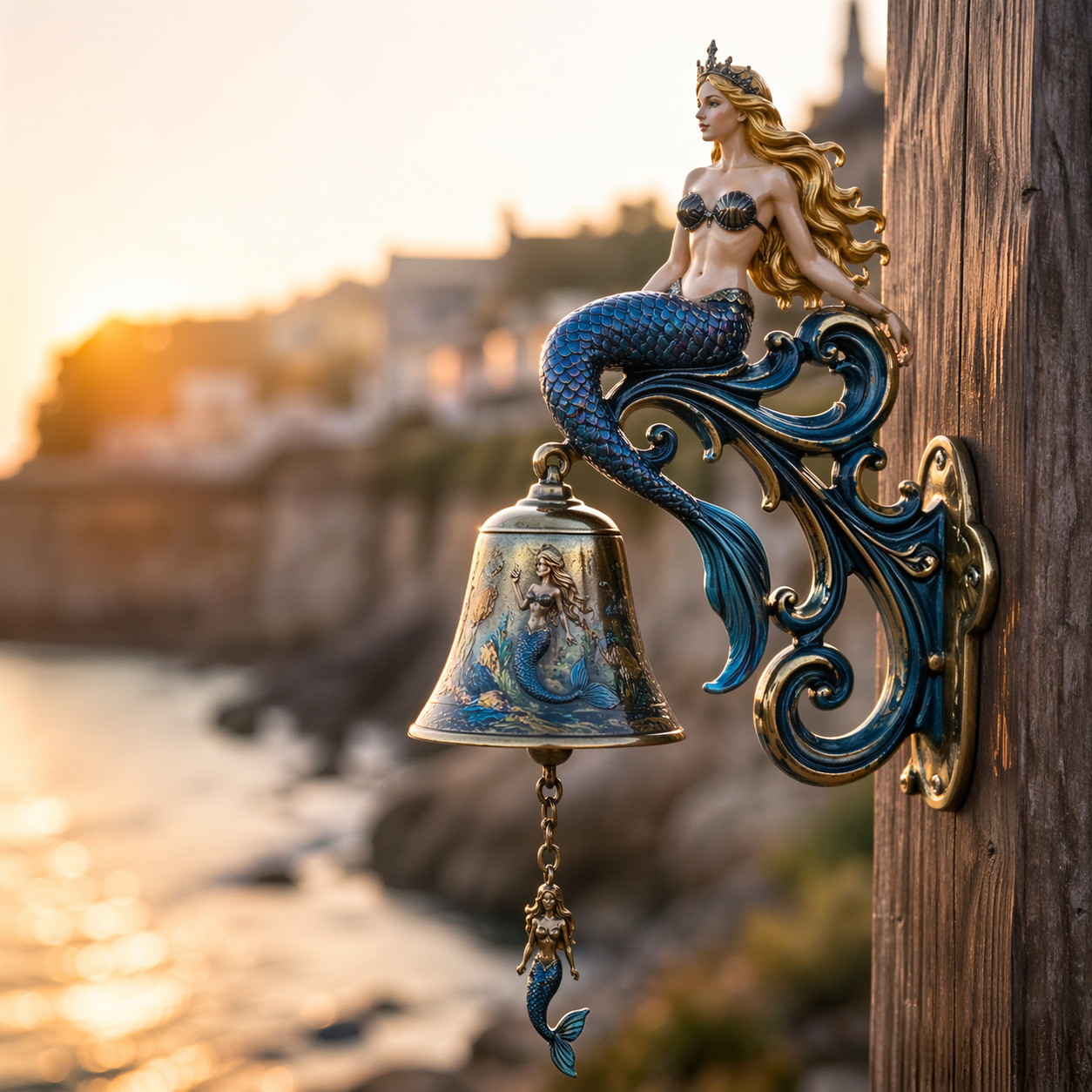 ✨ Our Lady of Grace Bronze Miraculous Medal Wall Bell | 🙏Catholic Religious Home & Garden Decor