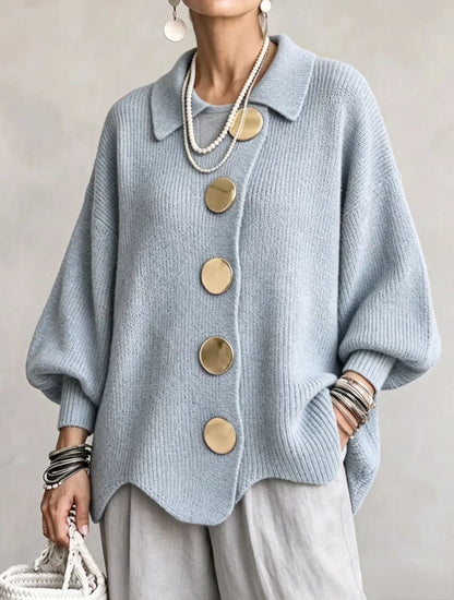 Women's French-Style Oversized Knit Cardigan