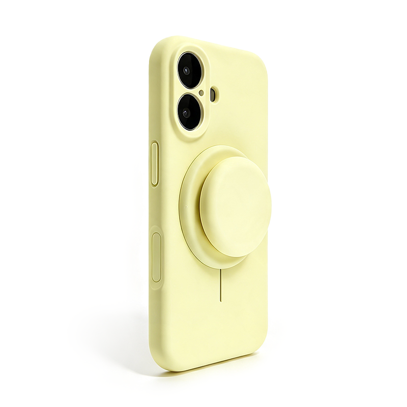 Magnetic Stand Silicone Phone Case with AI Capture Button, Compatible with iPhone 12 to iPhone 18 Pro Max