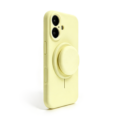 Magnetic Stand Silicone Phone Case with AI Capture Button, Compatible with iPhone 12 to iPhone 18 Pro Max
