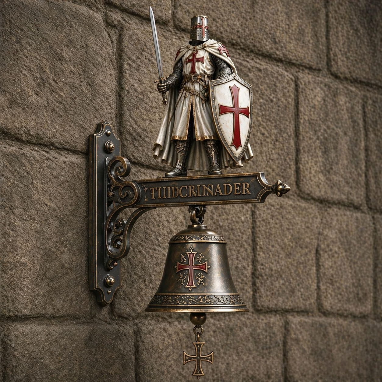 ✨ Our Lady of Grace Bronze Miraculous Medal Wall Bell | 🙏Catholic Religious Home & Garden Decor