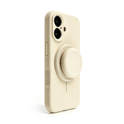 Magnetic Stand Silicone Phone Case with AI Capture Button, Compatible with iPhone 12 to iPhone 18 Pro Max