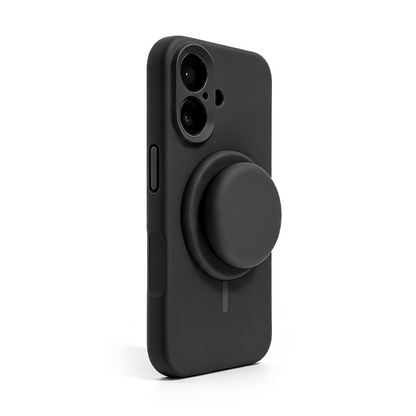 Magnetic Stand Silicone Phone Case with AI Capture Button, Compatible with iPhone 12 to iPhone 18 Pro Max