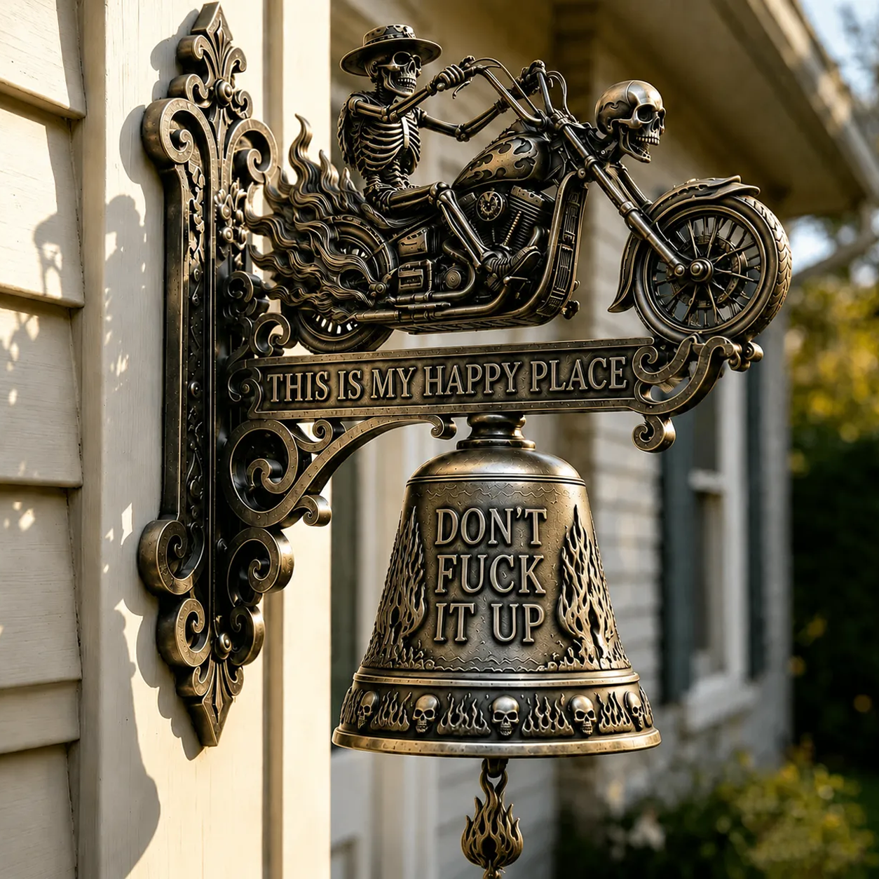 ✨ Our Lady of Grace Bronze Miraculous Medal Wall Bell | 🙏Catholic Religious Home & Garden Decor