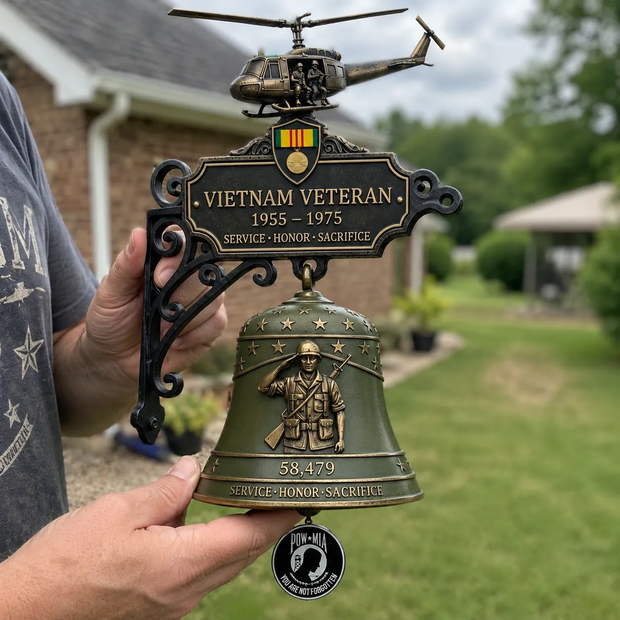 ✨ Our Lady of Grace Bronze Miraculous Medal Wall Bell | 🙏Catholic Religious Home & Garden Decor