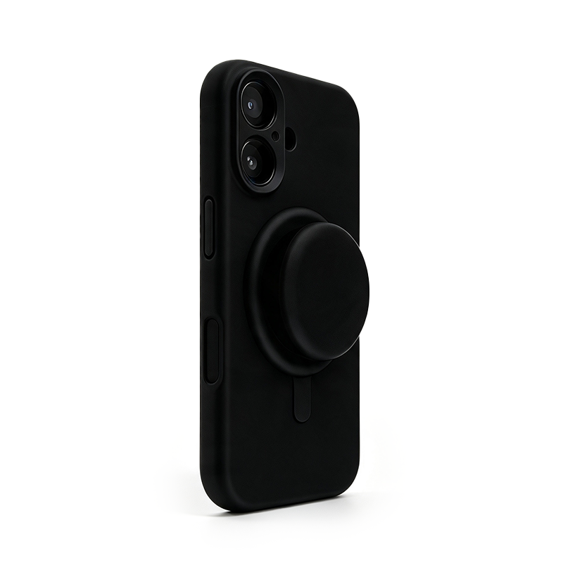 Magnetic Stand Silicone Phone Case with AI Capture Button, Compatible with iPhone 12 to iPhone 18 Pro Max
