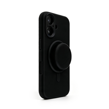 Magnetic Stand Silicone Phone Case with AI Capture Button, Compatible with iPhone 12 to iPhone 18 Pro Max