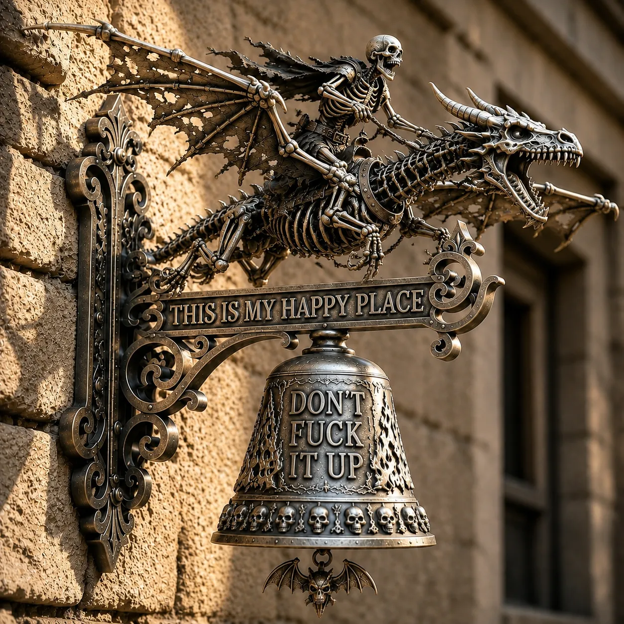 ✨ Our Lady of Grace Bronze Miraculous Medal Wall Bell | 🙏Catholic Religious Home & Garden Decor
