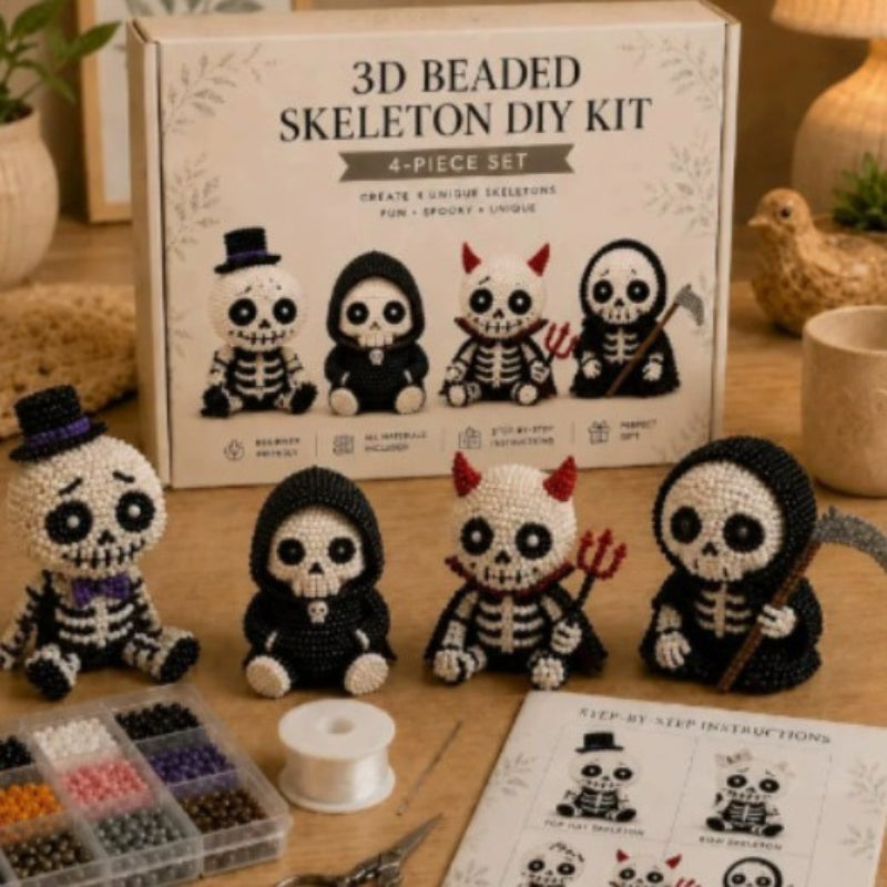 Halloween 3D Beaded Skull Decoration Kit