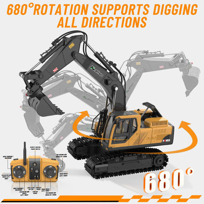 Limited-Time 49% OFF & Free Shipping! 3 in 1 Remote Control Excavator Toy with Metal Bucket/Claw/Drill