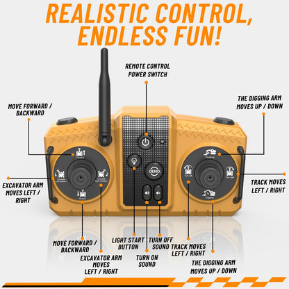 Limited-Time 49% OFF & Free Shipping! 3 in 1 Remote Control Excavator Toy with Metal Bucket/Claw/Drill