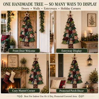 🎄 DIY Oversized Patchwork Christmas Tree Door Hanging Kit – Beginner-Friendly, Complete Craft Kit with Step-by-Step Guide ✨