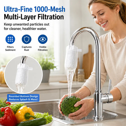 🚰 100 Pack Faucet Filter Cotton Bags – Cleaner Water, Less Splash, No Tools Needed