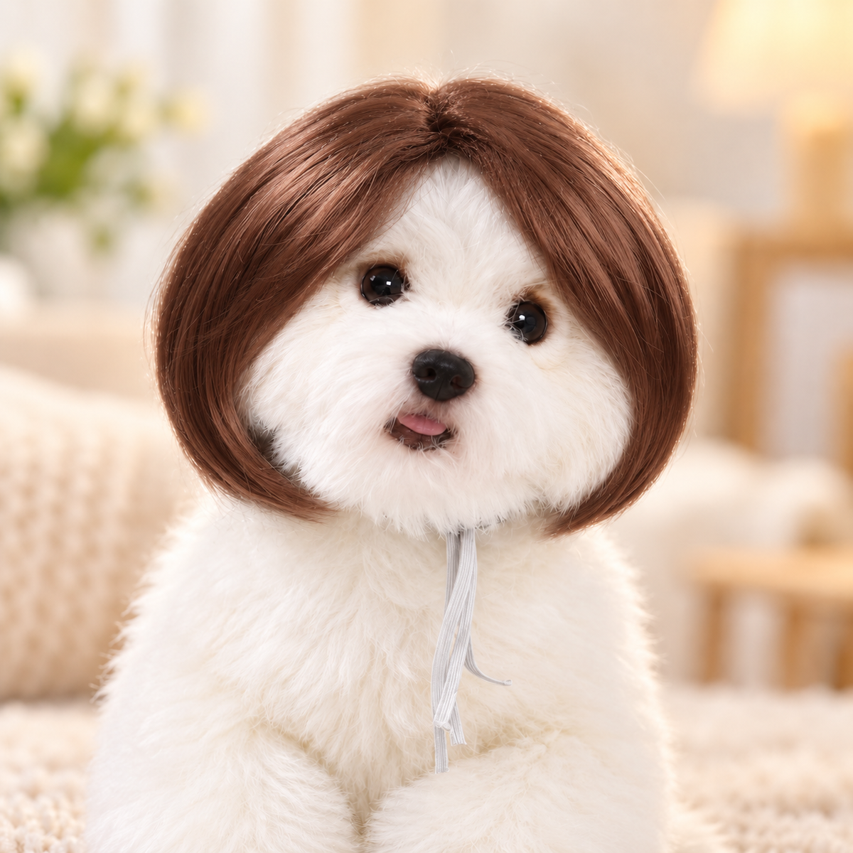 🐾 Stylish Pet Wig – Cute Bob Hairstyle for Photos, Parties & Everyday Fun