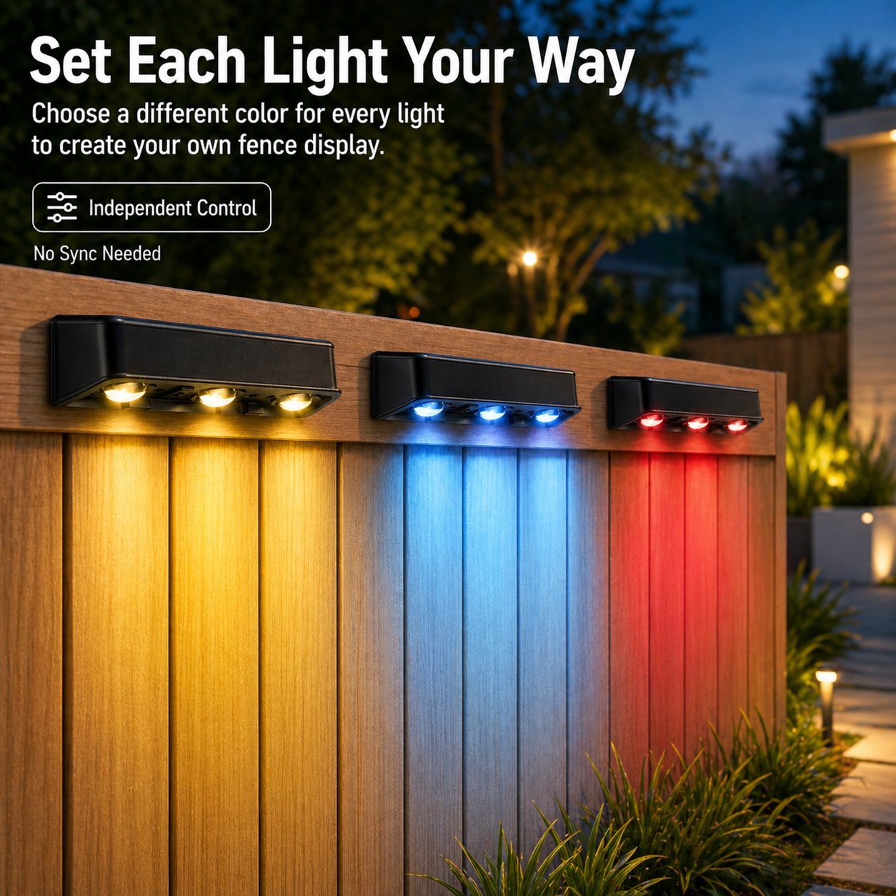 💥LAST DAY 70% OFF🔥💡 7 Colors + RGB Solar Fence Lights