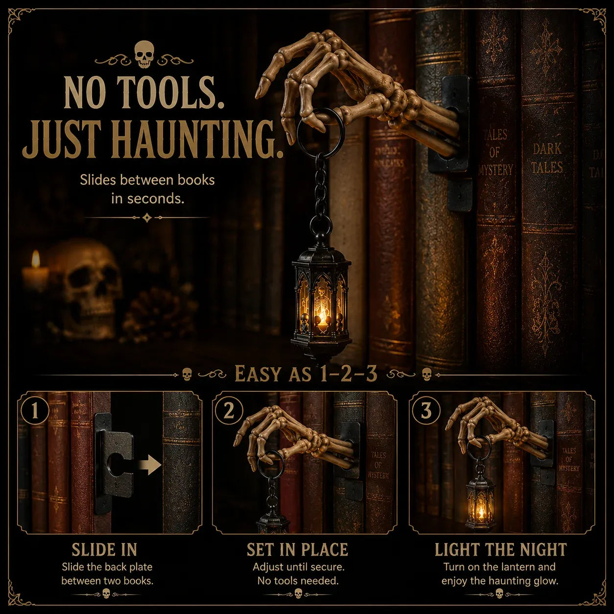🔥Last Day 70% OFF😍💀Skeleton Hand Lantern Shelf Light™