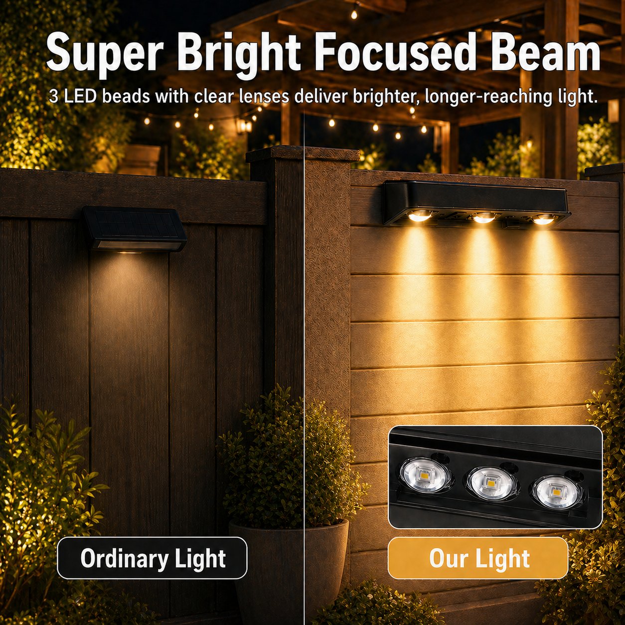 💥LAST DAY 70% OFF🔥💡 7 Colors + RGB Solar Fence Lights