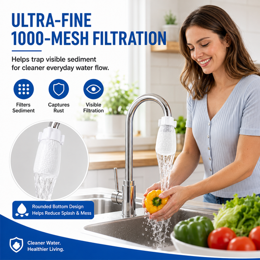 🚰 100 Pack Faucet Filter Cotton Bags – Cleaner Water, Less Splash, No Tools Needed